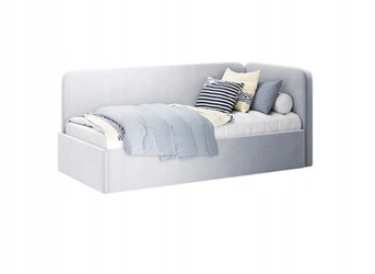 Jednolůžková čalouněná postel Holly 90x200 šedá sametová do dětského pokoje