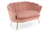 Růžová sametová dvoumístná pohovka Florencja glamour do obýváku se zlatými nohami Intesi