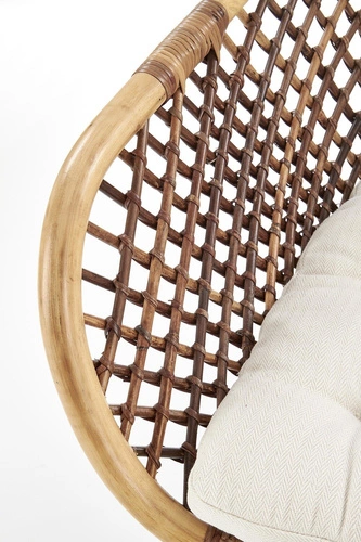 Ratanová jídelní židle Mauri boho s područkami do jídelny a obýváku hnědá Intesi