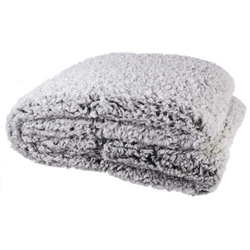 Fleecová deka Soportar Intesi šedá silná teplá na pohovku nebo postel 150x120 cm