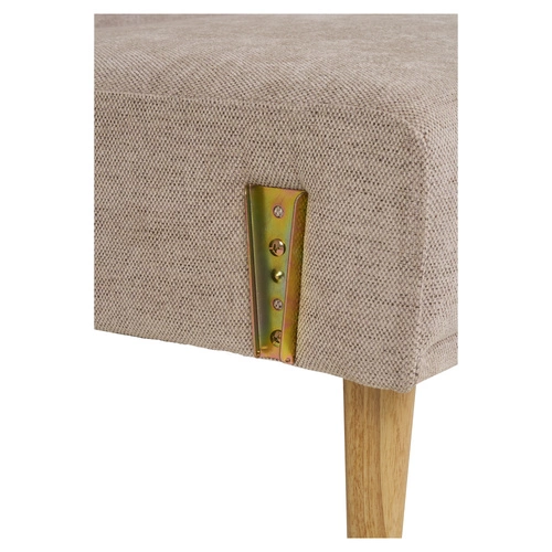 Rozkládací pohovka Kells béžová skandinávská do obýváku na dřevěných nohách s funkcí spaní