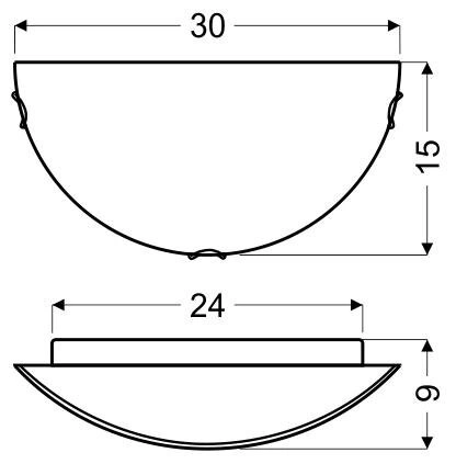 Stropní svítidlo Beris bílé skleněné moderní E27 do obýváku a ložnice 30 cm