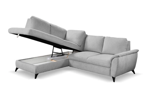 Rohová rozkládací pohovka Nevada šedá levá moderní s úložným prostorem do obýváku Intesi