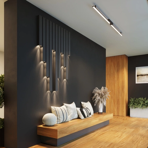 Nástěnné LED svítidlo FREYA 150 černé, moderní do obýváku a ložnice, ocelové Thoro