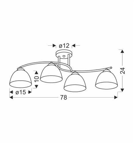 Stropní lustr Gracja klasický bílý skleněný 4ramenný do obýváku a kuchyně