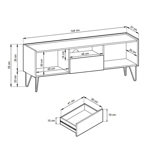 Široká komoda Marbren černá       