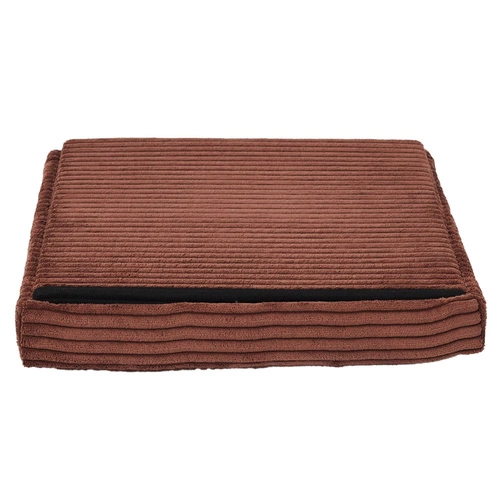 Skládací taburet Intesi Vels Scott s úložným prostorem z manšestru v barvě terakota do obýváku 38x38 cm