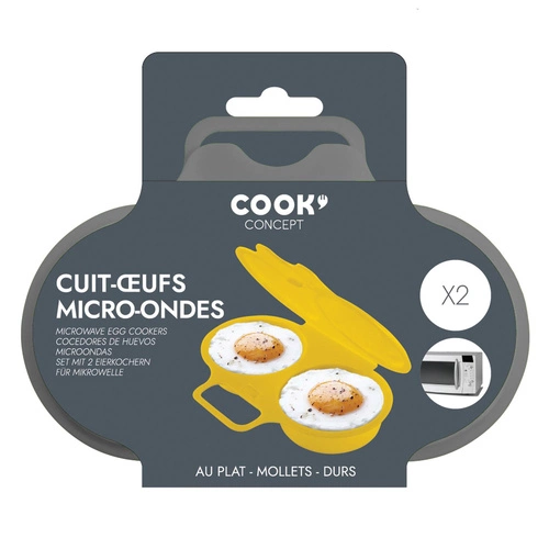 Nádoba na vaření vajec v mikrovlnné troubě šedá