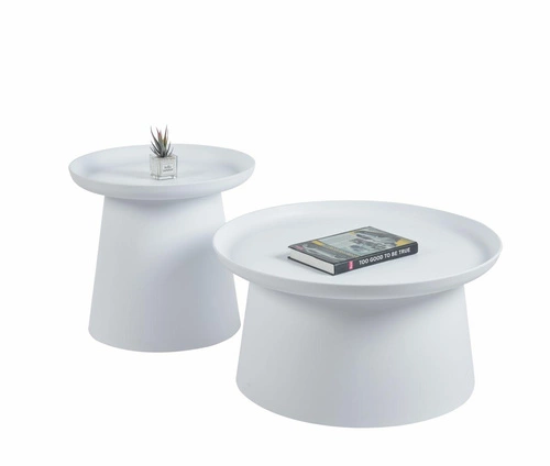 Konferenční stolek Xena kulatý bílý 70 cm moderní skandinávský do obýváku Intesi