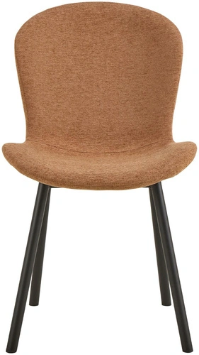 Jídelní čalouněná židle Esra Actona v barvě terracotta s černými nohami