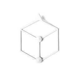 Moderní bílý nástěnný věšák Stiga XS POLYHEDRA do předsíně nebo šatny kovový