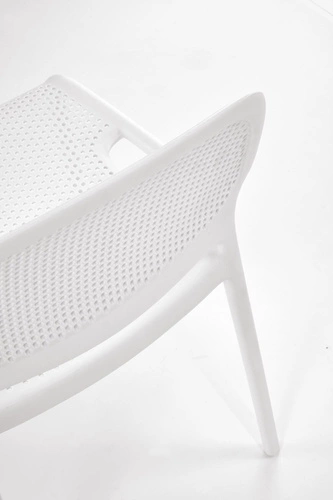 Bílá jídelní a zahradní židle z plastu, moderní, stohovatelná, Lynette Intesi