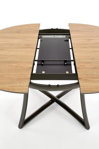 Rozkládací kulatý jídelní stůl Mira loft dub přírodní 118–148 cm Intesi