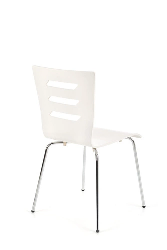 Jídelní židle Intesi Lui bílá skandinávská z překližky na chromovaných nohách