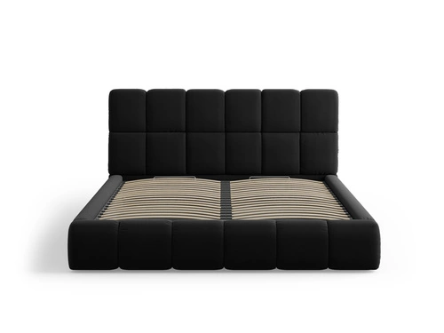 Čalouněná postel Bellis 160x200 černý samet s úložným prostorem do ložnice glamour