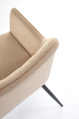 Čalouněná jídelní židle Basper Velvet béžová s područkami sametová