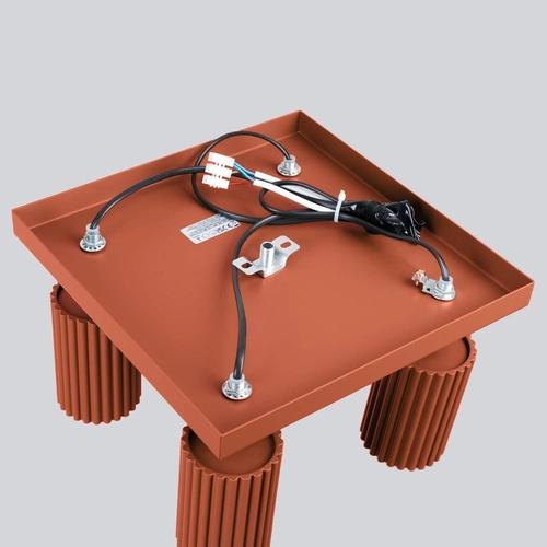 Stropní svítidlo KARBON 4 okrově červené moderní do obýváku a ložnice hliník