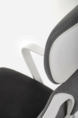 Ergonomická kancelářská židle Deva otočná s opěrkou hlavy, síťovaná, šedá bílá, kancelář Intesi