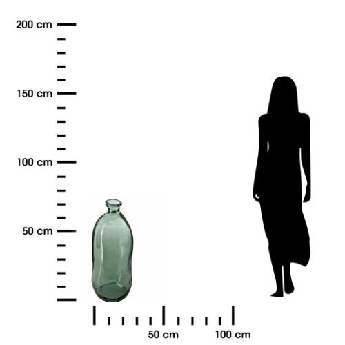 Skleněná váza Dame J 73 cm zelená moderní do obýváku na květiny Atmosphera