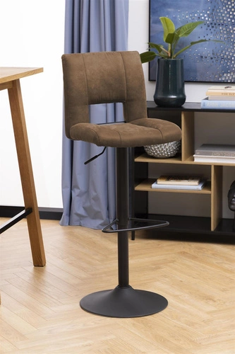 Židle barová Sylvia hnědá/černá vintage