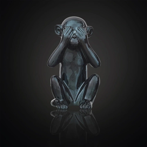 Dekorační soška opice černá keramická Intesi 30 cm moderní do obýváku