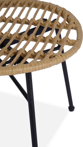 Ratanová jídelní židle Rotin boho na černé ocelové podnoži do jídelny a obýváku Intesi