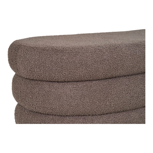 Čalouněná lavice se skrytým úložným prostorem Dartford boucle hnědá do předsíně a ložnice skandinávský styl