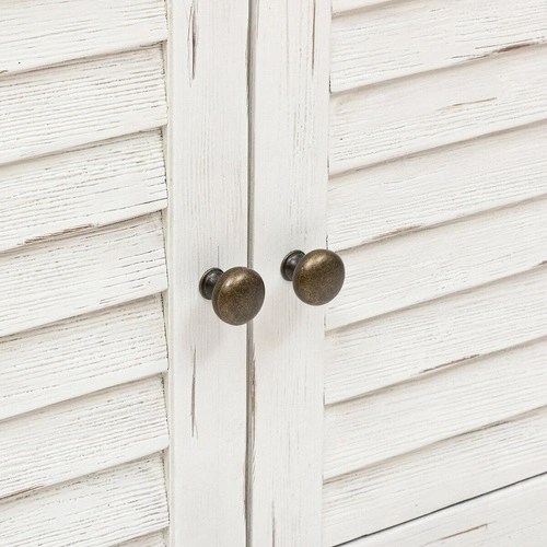 TV stolek Olbia bílý dřevěný 140 cm do obýváku s policemi a zásuvkou Atmosphera