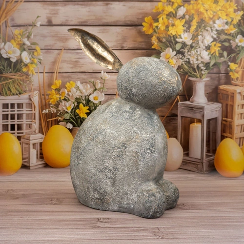 Intesi velká velikonoční dekorace králík šedý 49 cm na komodu nebo do obýváku