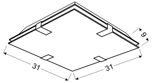 Stropní svítidlo Fiera 31x31 2x60W E27 square