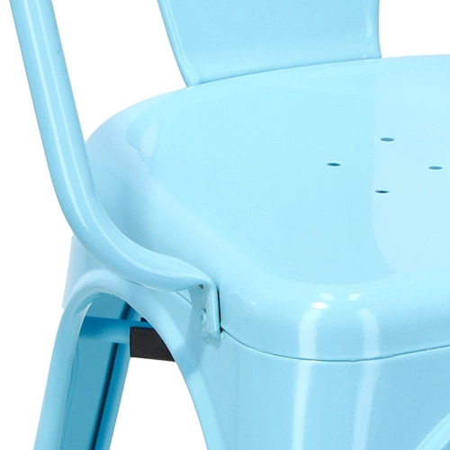 Kovová židle Paris Arms modrá do jídelny a kuchyně ve stylu Tolix industriální