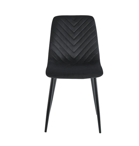 Jídelní židle Herman Velvet černá, moderní čalouněná sametem, na kovových nohách