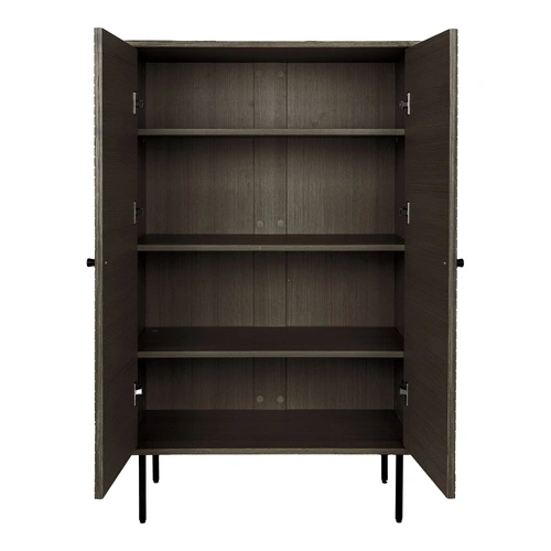 Komoda Kyoto vysoká skandinávská rýhovaná dubová do obývacího pokoje 80 cm