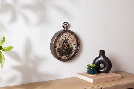 Nástěnné hodiny vintage kulaté Atmosphera Awa 27 cm měděné do obýváku