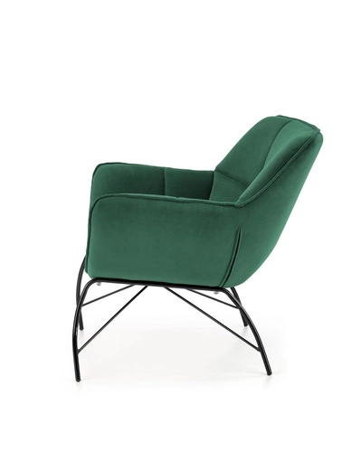 Relaxační křeslo Bolton sametové tmavě zelené do obývacího pokoje s područkami moderní Intesi