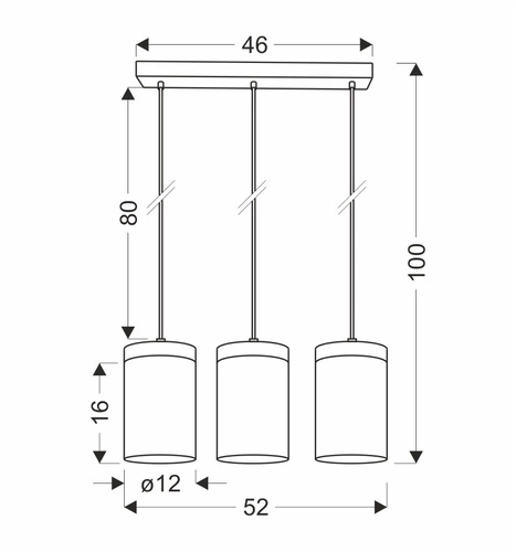 Stropní lampa Wels černá+dřevo 3x40W E27 kouřový difuzor