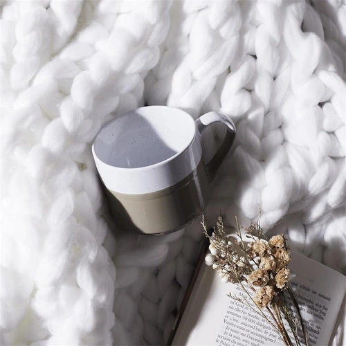 Sada 4 keramických hrnků Jumelle Intesi 330 ml na kávu a čaj japandi