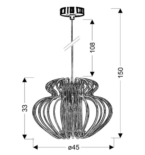 Závěsná lampa Imperia 1x60W E27 450x330 malá modrá