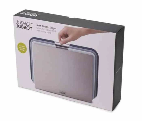 Joseph Joseph Nest sada 3 plastových šedých krájecích prkének do kuchyně