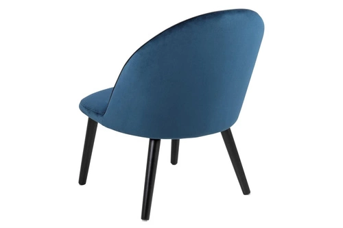 Jídelní židle Manley Actona čalouněná sametem modrá mušle na dubových nohách