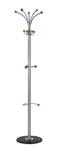 Moderní dřevěný stojanový věšák do předsíně Capricorne stříbrný 180 cm