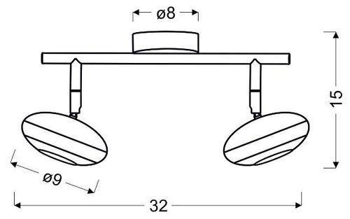 Skipper stropní světelný pás 2x6W LED cob kulatá hlava 1e s kloubovým systémem kd chrom