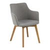 Čalouněná jídelní židle Bella Actona šedá skandinávská s područkami dřevěná