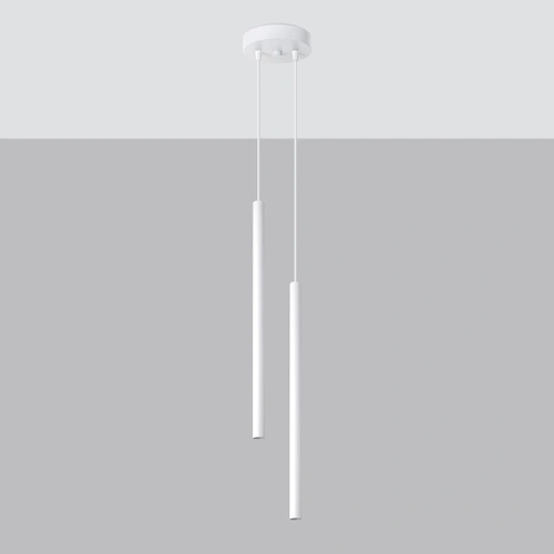Moderní závěsné svítidlo Pastelo 2 bílé kovové s nastavitelnou výškou do obýváku nebo jídelny SOLLUX
