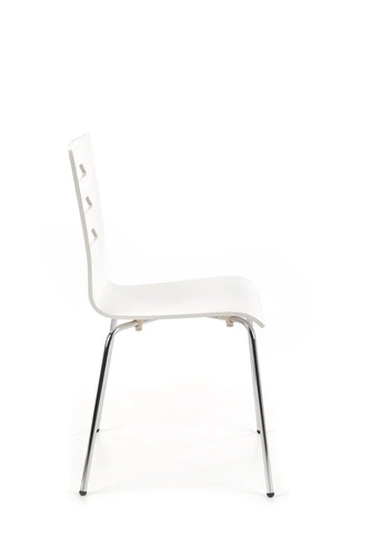 Jídelní židle Intesi Lui bílá skandinávská z překližky na chromovaných nohách