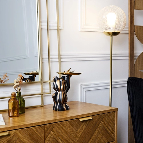 Figurka medvěda Deco s podnosem černá