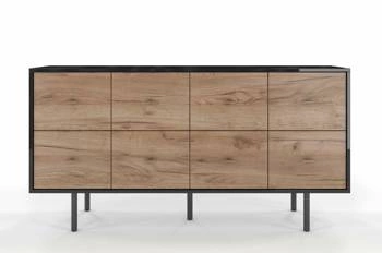 Komoda se zásuvkami MAUD černá dub craft tobacco moderní do obýváku a ložnice SKANDICA