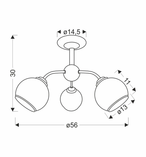 Stropní svítidlo Marinen moderní skleněné černé 3bodové do obýváku a ložnice