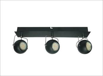 Stropní světlo Tony strip 3x3W LED GU10 matně černé