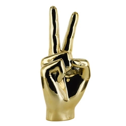 Dekorační figurka ruka Victoria Intesi zlatá keramická do obýváku a kanceláře 27 cm